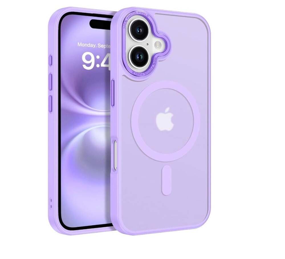 FNTCASE iPhone 16 Plus Magnetic Translucent Matte Case Purple